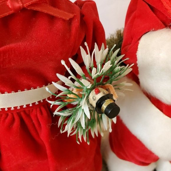Vintage MCM‎ Kitschy Christmas Mr Mrs Santa Claus Dolls Handmade 13" Detailed - Picture 5 of 9